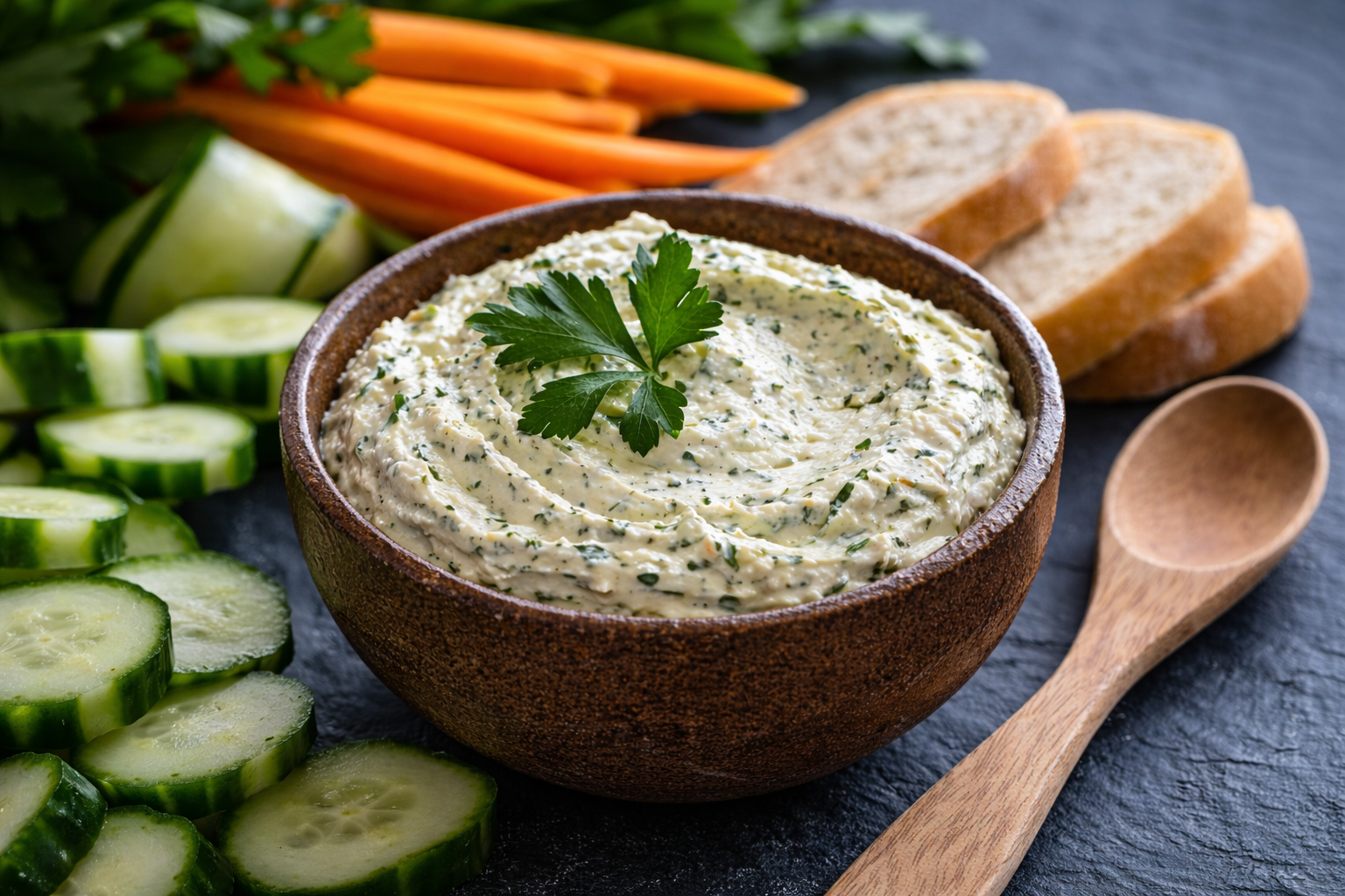 Petersilien-Feta-Frischkäse-Aufstrich